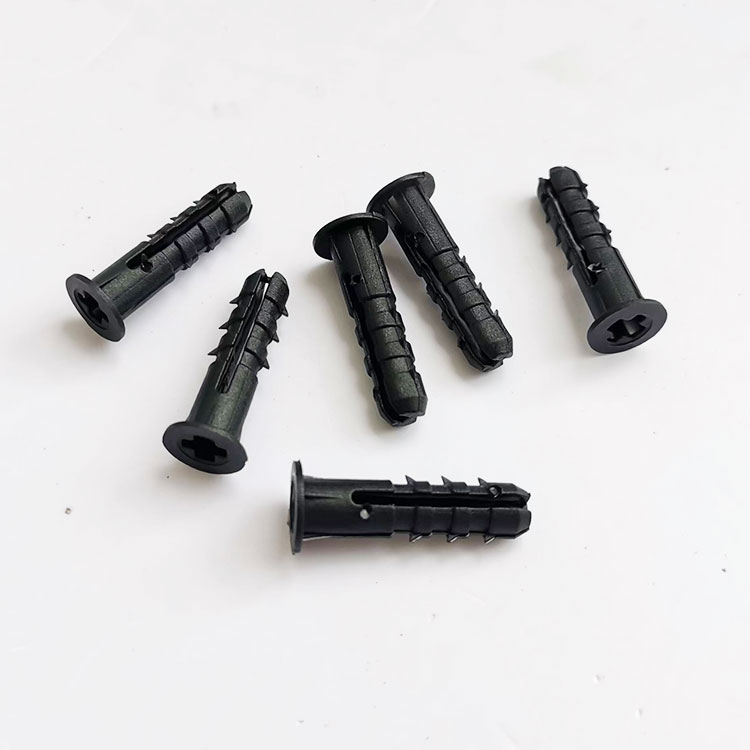 067C膨脹塞25mm長黑色塑料膠塞 帶鉤螺栓膠塞