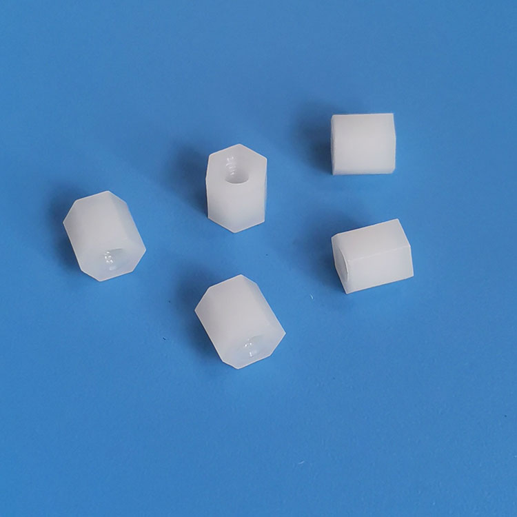 PA66白色六角雙通尼龍柱HPT2.5內螺紋隔離柱