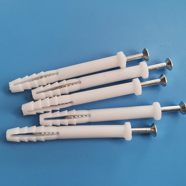 膨脹管M8塑料脹塞櫥柜吊柜膨脹螺絲膠粒白色脹塞8*80墻塞