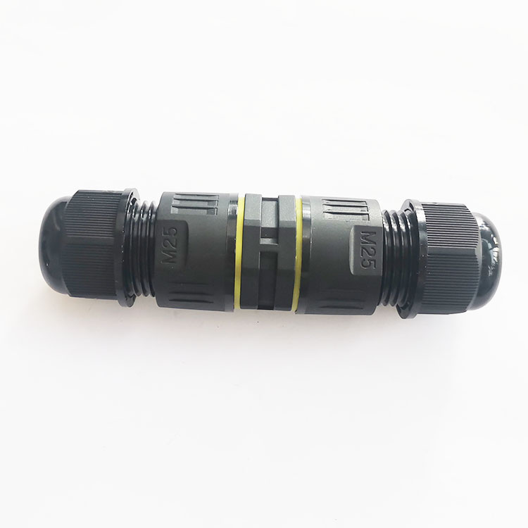 M25防水快速連接器接線端子3芯IP68一體式按壓式戶外防水接頭