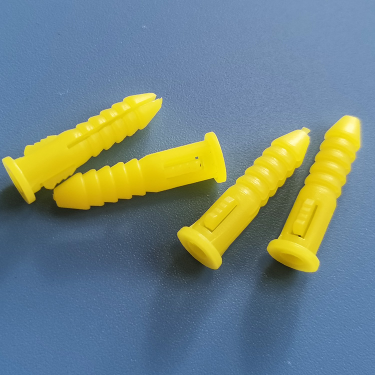 5*23黃色膨脹膠管067F壁虎螺絲固定器開口膨脹膠粒塑膠壁虎
