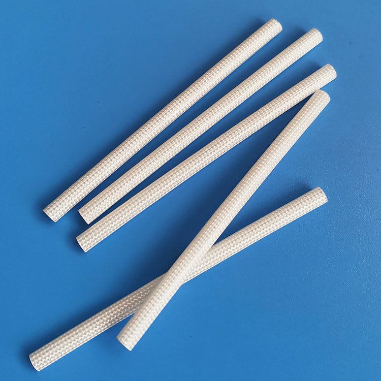 Φ4*80mm自熄玻纖管耐電壓2.5KV纖維電子線保護(hù)套管矽質(zhì)套管