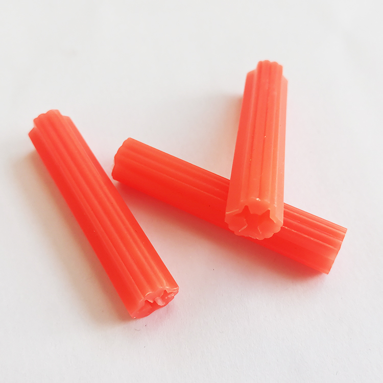 PE直通式膨脹管 10*50橙色塑料漲塞脹管 067D無邊膠粒膠塞脹塞 ?