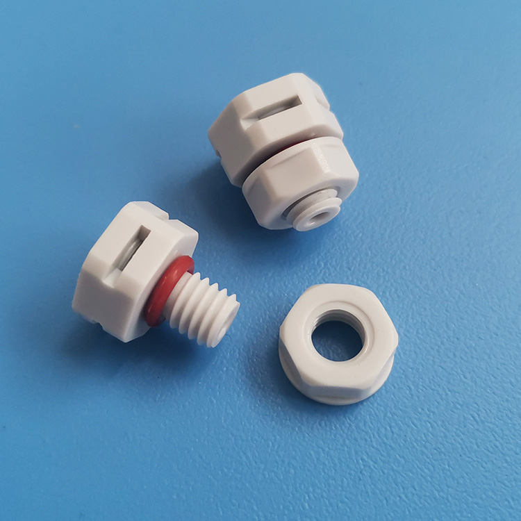 M6*1.0mm防水透氣閥灰白色戶外燈塑料接頭燈具透氣閥